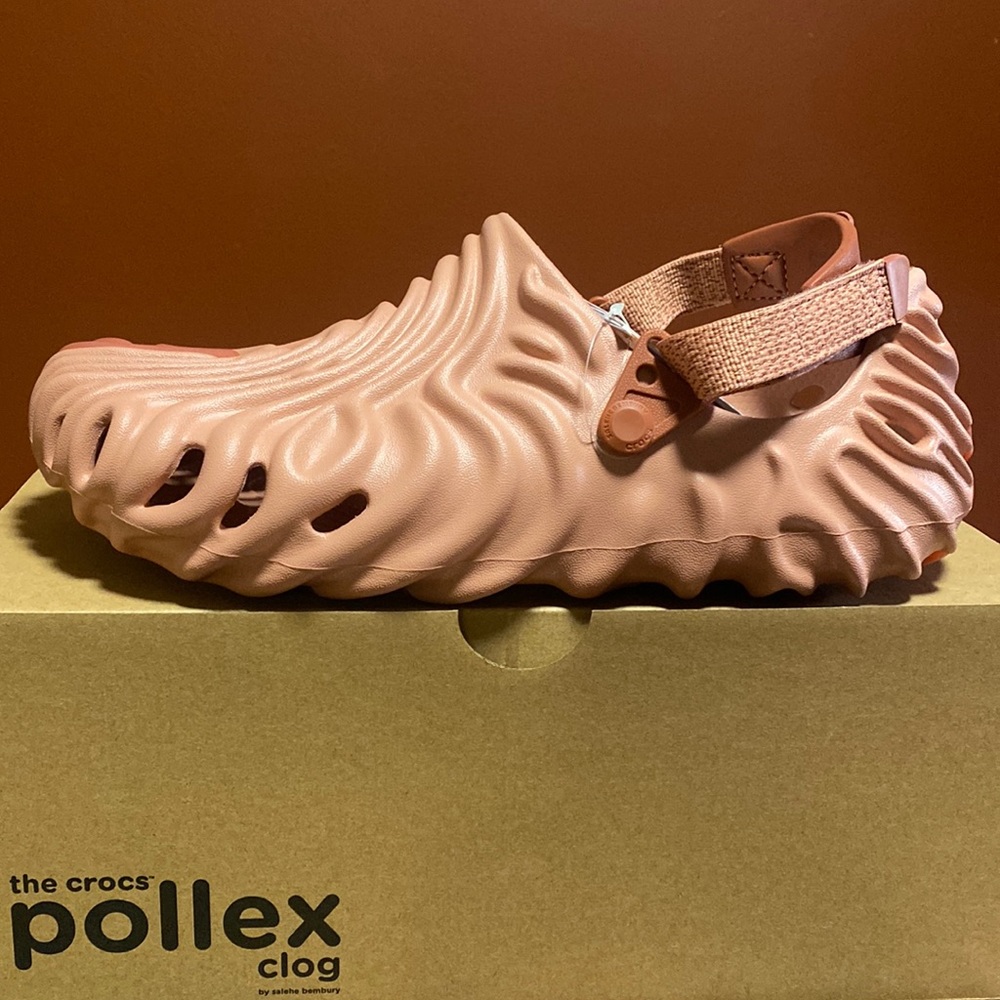 Brand New/ Never worn limited edition Pale Blush Size 10 Crocs x Salhebembury.